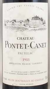 送料無料】1988年 シャトー ポンテ カネ CHATEAU PONTET CANET