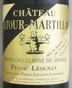 1999年 シャトー ラトゥール マルティヤック CHATEAU LATOUR MARTILLAC