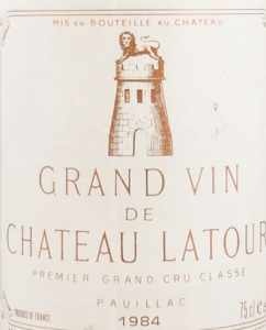 1984年 シャトー ラトゥール CHATEAU LATOUR の販売[ヴィンテージ