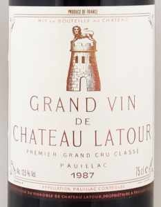 1987年 シャトー ラトゥール CHATEAU LATOUR の販売[ヴィンテージ