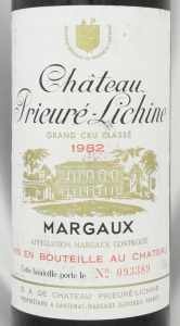 1982年シャトー プリューレ リシーヌ CHATEAU PRIEURE LICHINE