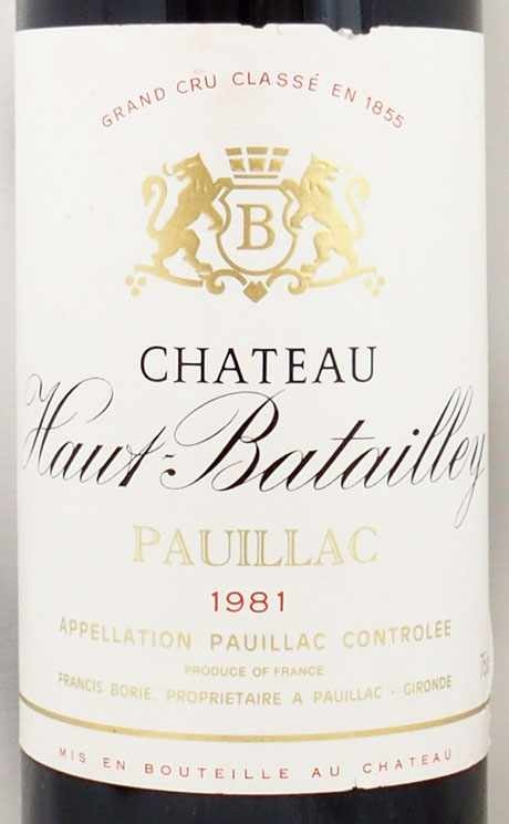 1981年 シャトー オー バタイィ CHATEAU HAUT BATAILLEY の販売[ヴィンテージワインショップのNengou-wine.com]