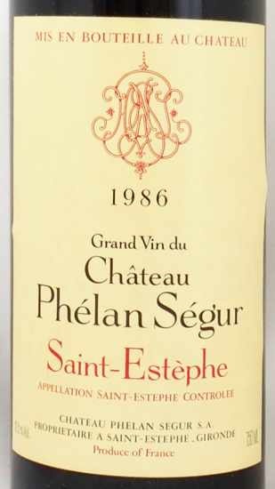 1986年 シャトー フェラン セギュール CHATEAU PHELAN SEGUR の販売