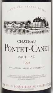 1992年 シャトー ポンテ カネ CHATEAU PONTET CANET の販売