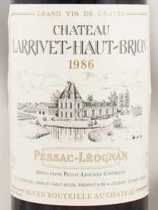 1986年 シャトー ラリヴェ オー ブリオン CHATEAU LARRIVET HAUT BRION 