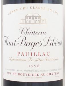 1996年 シャトー オー バージュ リベラル CHATEAU HAUT BAGES LIBERAL