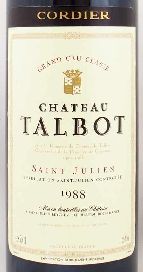 1988年 シャトー タルボ CHATEAU TALBOT の販売[ヴィンテージワインショップのNengou-wine.com]