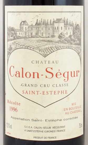 1996年 シャトー カロン セギュール CHATEAU CALON SEGUR の販売[ヴィンテージワインショップのNengou-wine.com]