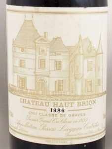 1986年 シャトー オー ブリオン CHATEAU HAUT BRION の販売