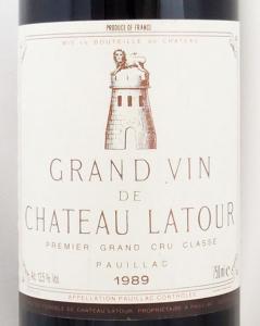 シャトー・ラトゥール　GRAND VI CHATEAU LATOUR 1989