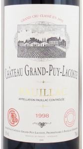1998年 シャトー グラン ピュイ ラコスト CHATEAU GRAND PUY LACOSTE