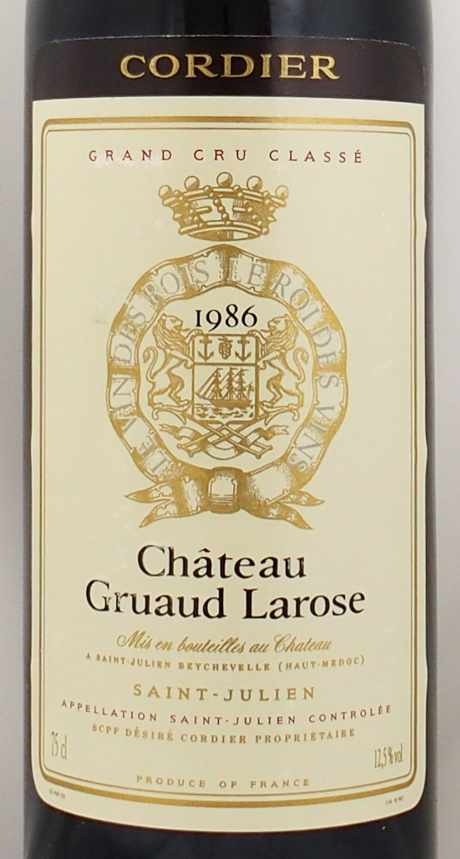 1986年 シャトー グリュオ ラローズ CHATEAU GRUAUD LAROSE の販売 ...