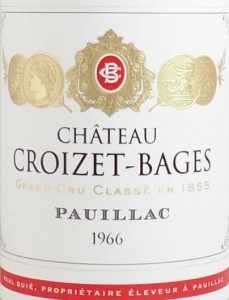 1966年 シャトー クロワゼ バージュ CHATEAU CROIZET BAGES の販売