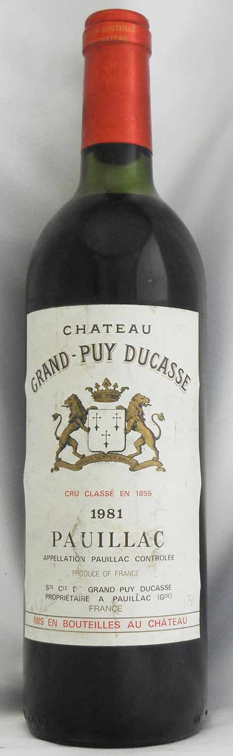 1981年 シャトー グラン ピュイ デュカス CHATEAU GRAND PUY DUCASSE