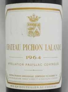 1964年シャトー ピション ロングヴィル コンテス ド ラランド CHATEAU PICHON LONGUEVILLE COMTESSE DE LALANDE