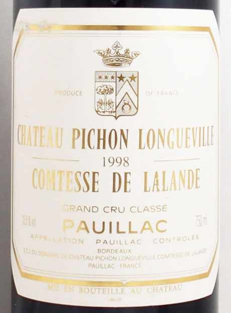 1998年 シャトー ピション ロングヴィル コンテス ド ラランド CHATEAU PICHON LONGUEVILLE COMTESSE DE  LALANDE の販売[ヴィンテージワインショップのNengou-wine.com]