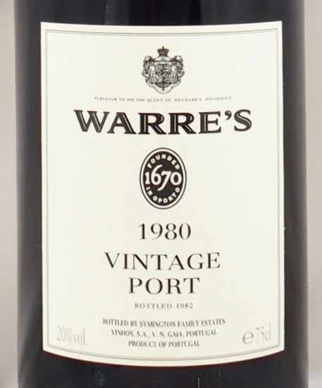 1980年 ワレ ヴィンテージ ポート ワレ社WARRE VINTAGE PORT WARREの 