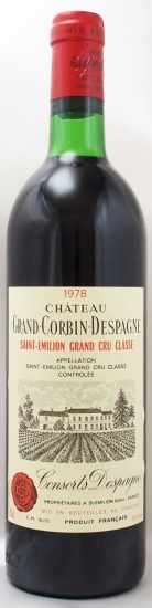 1978年 シャトー　グラン　コルバン　デスパーニュ CHATEAU GRAND CORBIN DESPAGNE