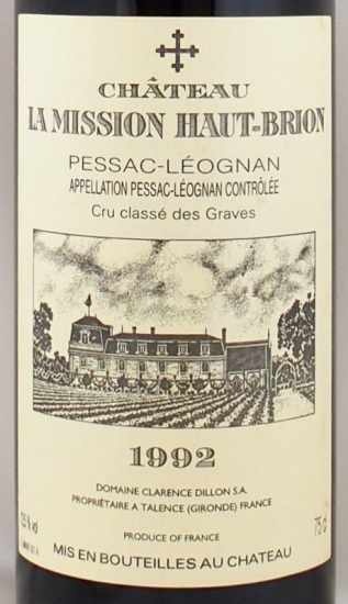 1992年 シャトー ラ ミッション オー ブリオン CHATEAU LA MISSION HAUT BRION  の販売[ヴィンテージワインショップのNengou-wine.com]