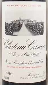 1986年 シャトー カノン CHATEAU CANON の販売[ヴィンテージワイン