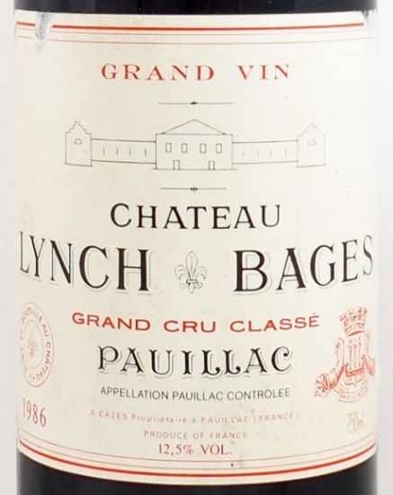 1986年 シャトー ランシュ バージュ CHATEAU LYNCH BAGES の販売