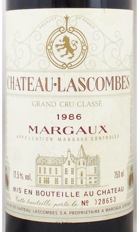 送料無料】1986年 シャトー ラスコンブ CHATEAU LASCOMBES