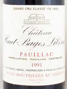 1991年シャトー オー バージュ リベラル CHATEAU HAUT BAGES LIBERAL