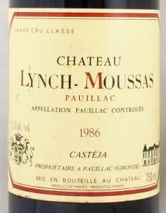 1986年 シャトー ランシュ ムーサ CHATEAU LYNCH MOUSSAS