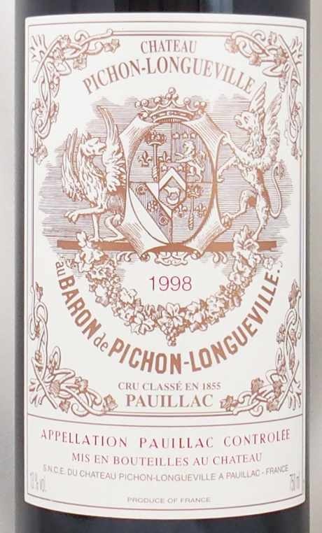 1998年 シャトー ピション ロングヴィル バロン CHATEAU PICHON LONGUEVILLE BARON  の販売[ヴィンテージワインショップのNengou-wine.com]