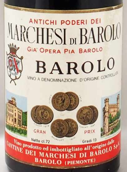 1965年 マルケージ ディ バローロ マルケージ・バローロ社MARCHESI DI BAROLO MARCHESI DI  BAROLOの販売[ヴィンテージワインショップのNengou-wine.com]