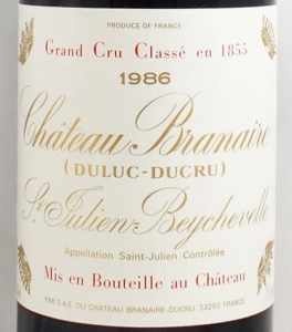 1986年 シャトー ブラネール デュクリュ CHATEAU BRANAIRE DUCRU の