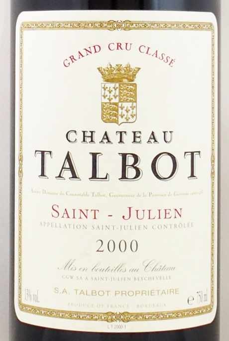 2000年 シャトー タルボ CHATEAU TALBOT の販売[ヴィンテージワイン