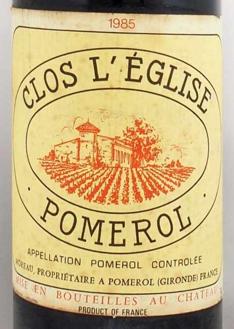 1985年 シャトー クロ レグリーズ CHATEAU CLOS L'EGLISE の販売