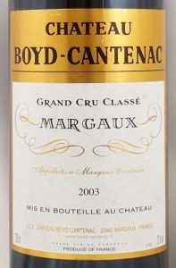 2003年 シャトー ボイド カントナック CHATEAU BOYD CANTENAC の販売