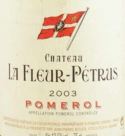 2003年 シャトー ラ フルール ペトリュス CHATEAU LA FLEUR PETRUS の