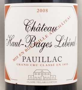 2008年 シャトー オー バージュ リベラル CHATEAU HAUT BAGES LIBERAL