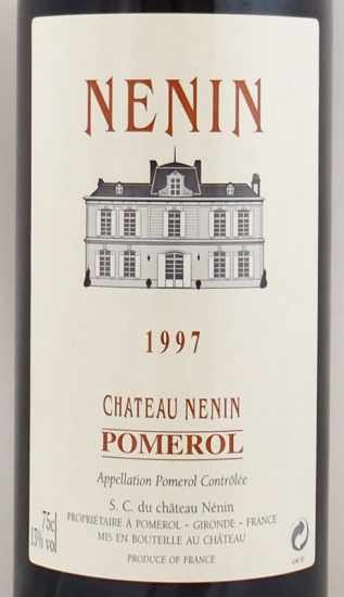 1997年 シャトー ネナン CHATEAU NENIN の販売[ヴィンテージワインショップのNengou-wine.com]