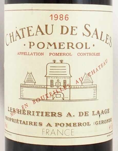 1986年 シャトー ド サル CHATEAU DE SALES
