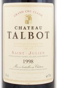 【セラー保管】シャトー・タルボ　1998 1998年 シャトー タルボ CHATEAU TALBOT