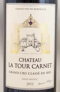 2012年シャトー　ラ　トゥール　カルネ CHATEAU LA TOUR CARNET