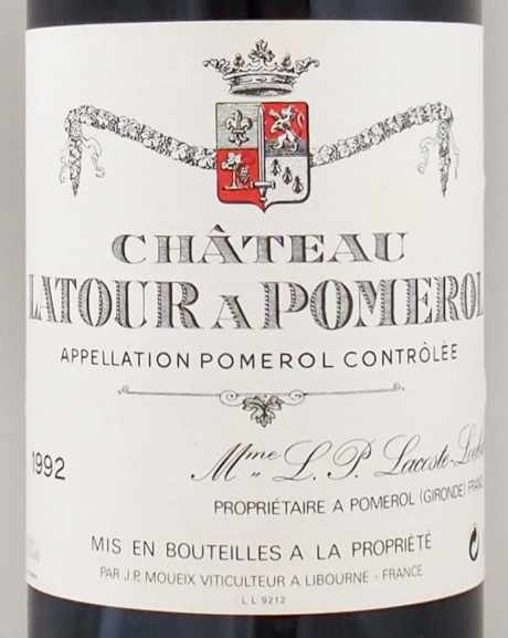 1992年 シャトー ラトゥール ア ポムロール CHATEAU LATOUR A POMEROL