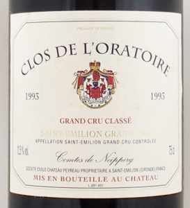 1993年 シャトー クロ ド ロラトワール CHATEAU CLOS DE L'ORATOIRE の