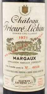 1971年シャトー プリューレ リシーヌ CHATEAU PRIEURE LICHINE