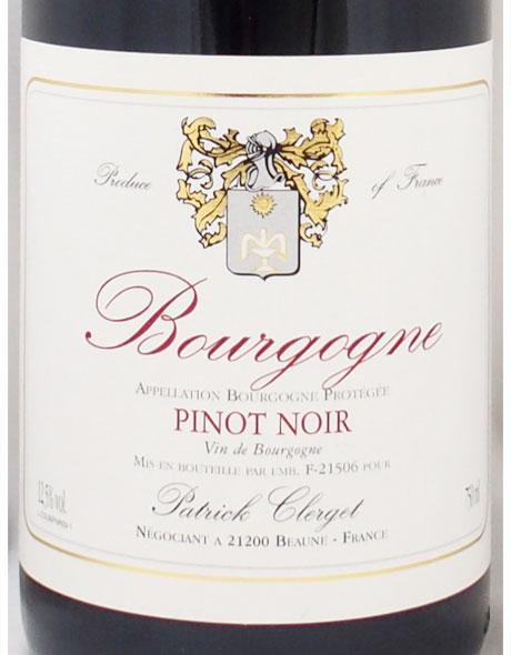 2001年 ブルゴーニュ ピノ ノワール パトリック・クレルジェBOURGOGNE