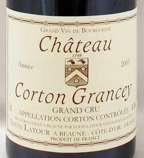 2003年 シャトー コルトン グランセイ ドメーヌ・ルイ・ラトゥール