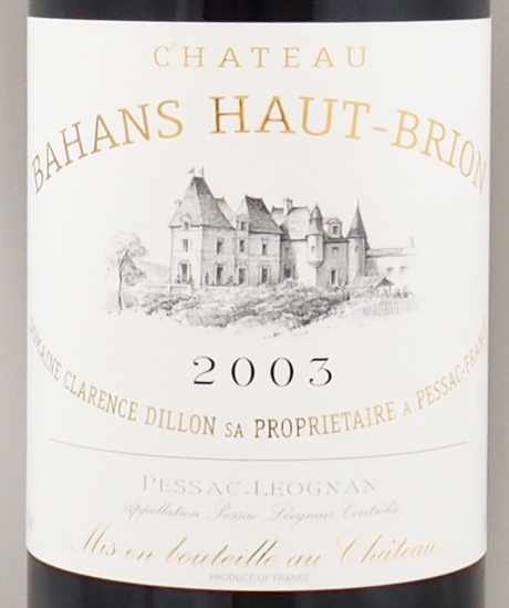 2003年 シャトー バーン オー ブリオン シャトー・オー・ブリオンCHATEAU BAHANS HAUT BRION CHATEAU HAUT  BRIONの販売[ヴィンテージワインショップのNengou-wine.com]