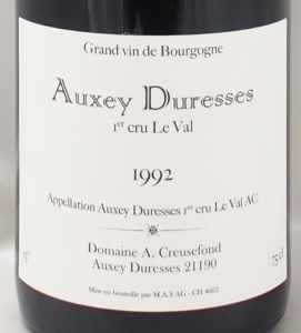 1992年オーセイ デュレス プルミエ クリュ ル ヴァル AUXEY DURESSES 1ER CRU LE VAL
