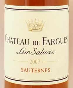 2007年シャトー ド ファルグ ハーフサイズ CHATEAU DE FARGUES HALF SIZE