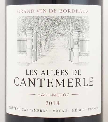 2018年 レ ザレ ド カントメルル シャトー・カントメルルLES ALLEES DE CANTEMERLE  の販売[ヴィンテージワインショップのNengou-wine.com]