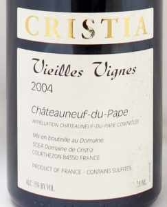 2004年シャトヌフ デュ パプ ヴィエイユ ヴィーニュ CHATEAUNEUF DU PAPE VIEILLES VIGNES